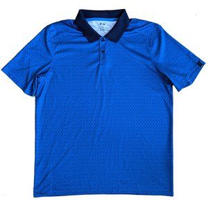 Oakley Golf Polo Shirt Blue Regular Fit Size Large